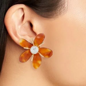 LELE SADOUGHI  14K GOLD PLATED TRUMPET LILY EARRINGS NWT 2” DROP NWOT